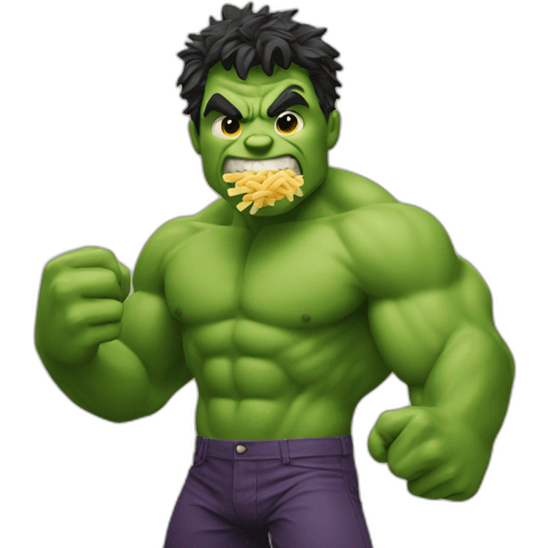 The Hulk Eiting Pasta emoji