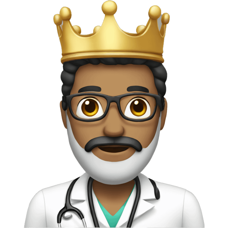 doctor with a crown and black beard emoji