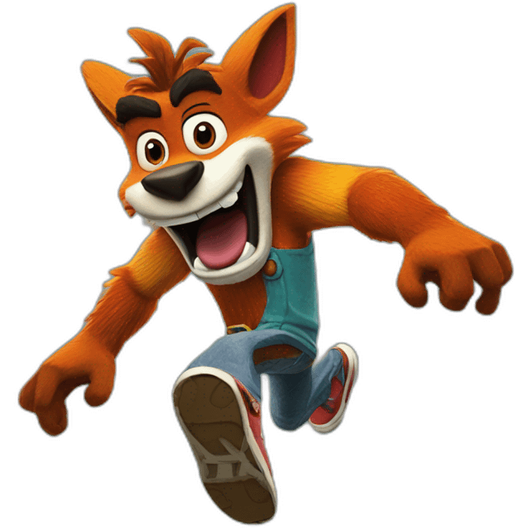 Crash Bandicoot jumping emoji