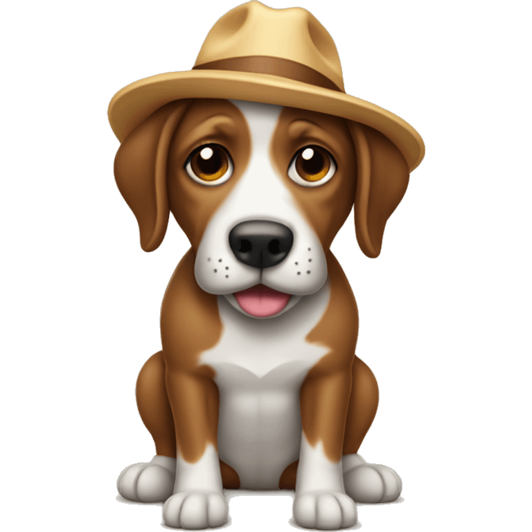 Cachorro salsicha com chapeu emoji