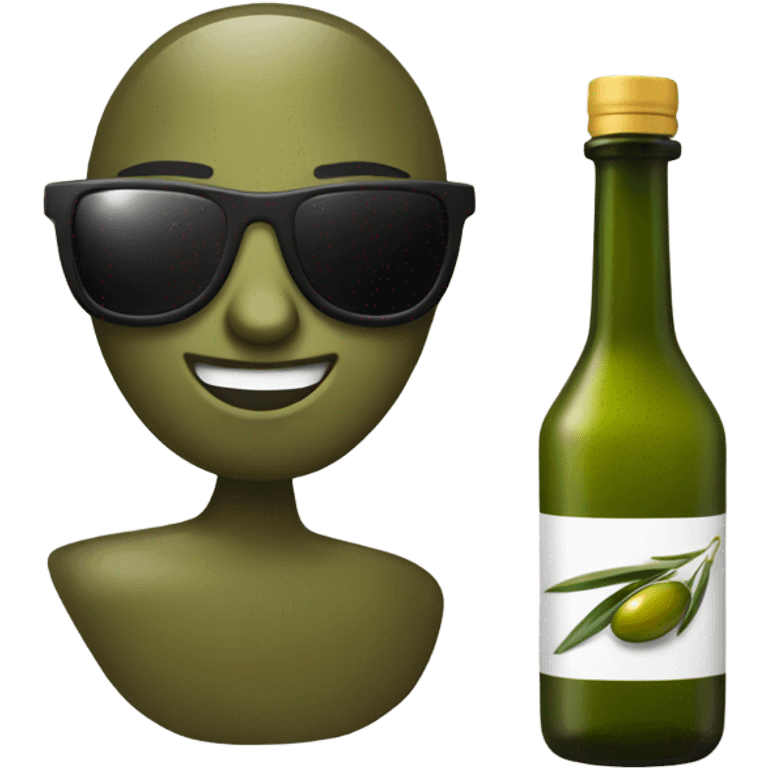 Masculine Olive oil with a sunglasses on  emoji