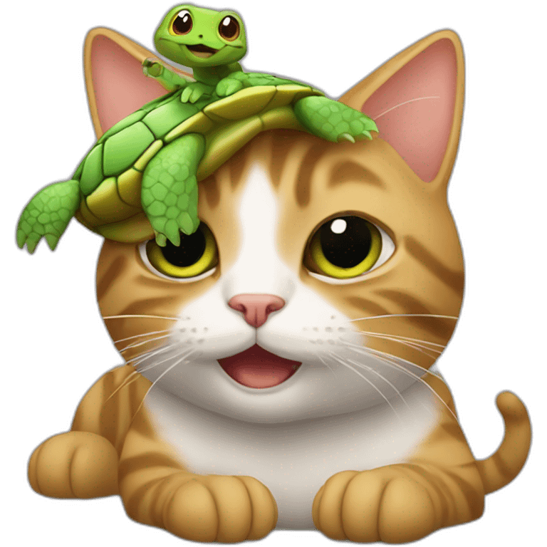 Cat with a turtle combinaison emoji