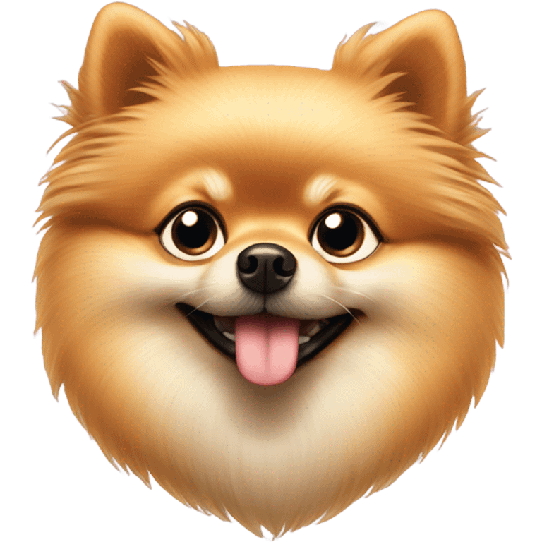 pomeranian with hearts for eyes emoji