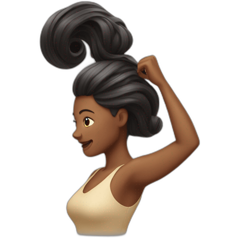 Woman doing hairflip emoji