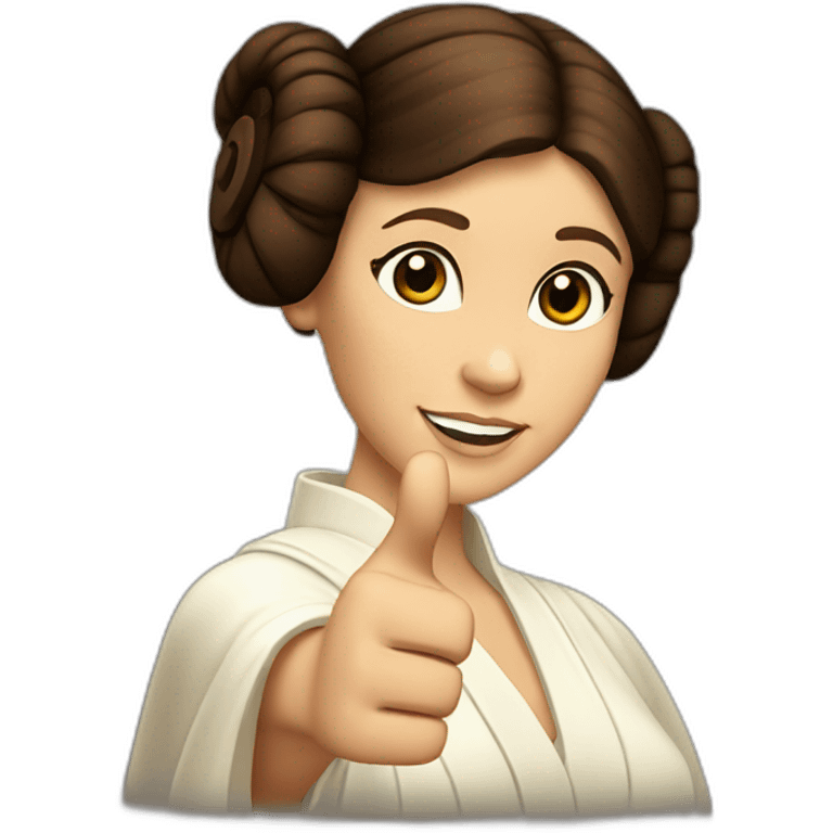 Princess Leia giving a thumbs up emoji