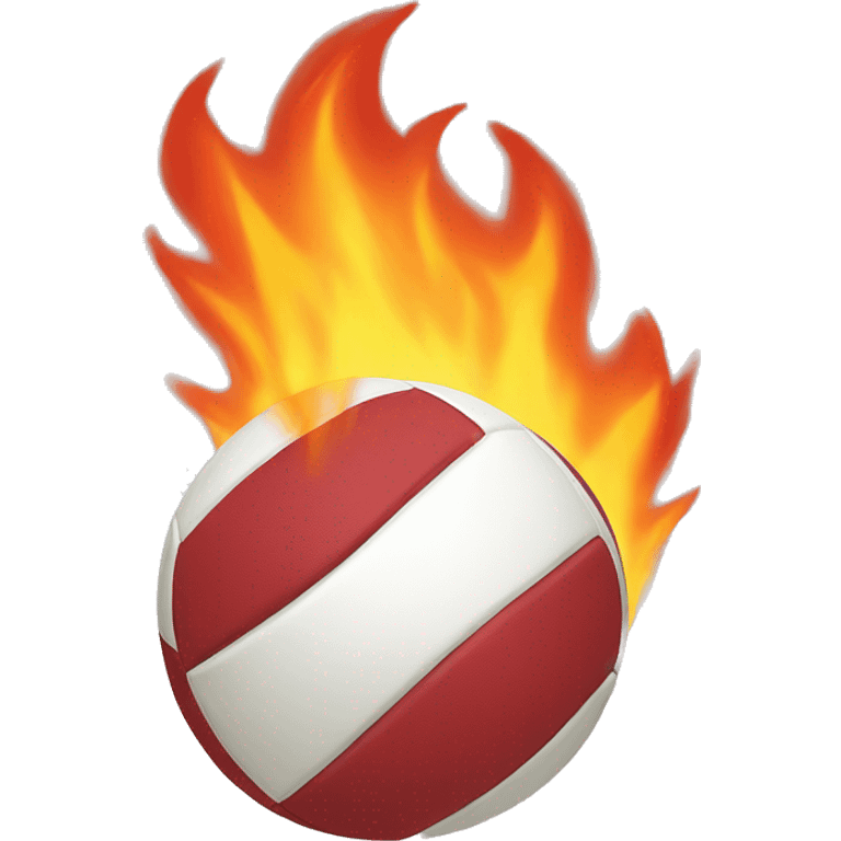 Fire coming out of volleyball emoji