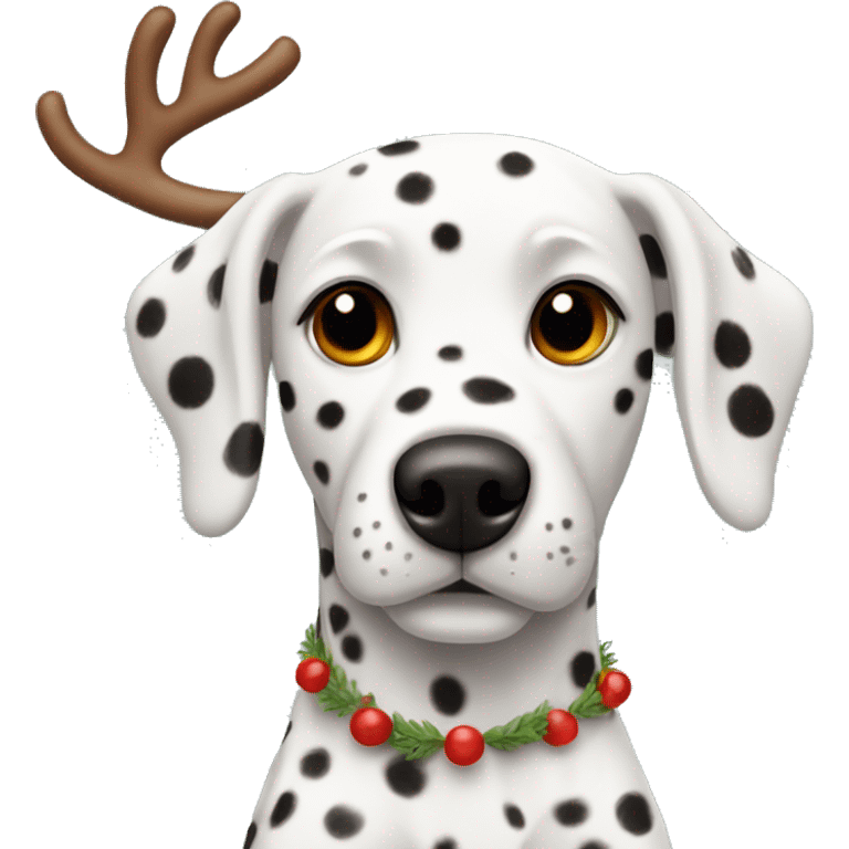 Dalmatian with reindeer antlers emoji