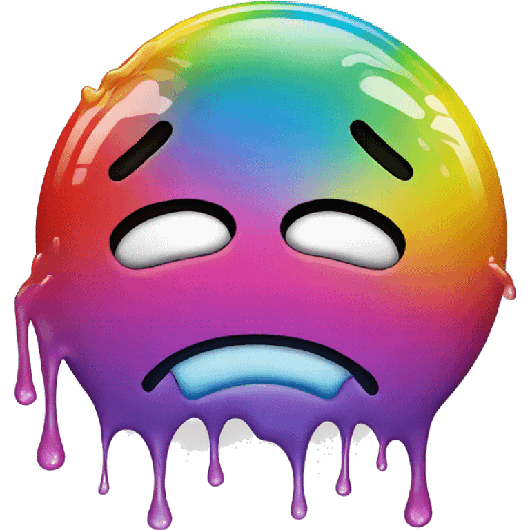 Rainbow smiley face with dripping emoji