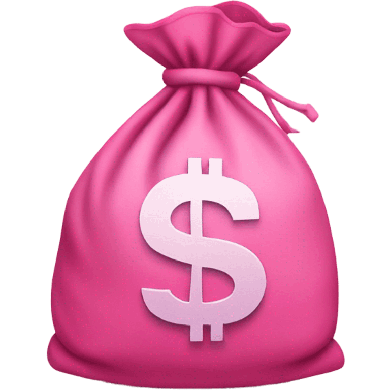 all-pink money bag with $ sign emoji