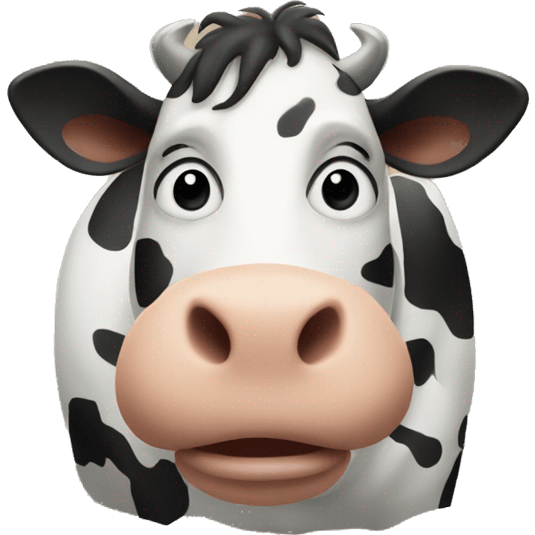 a cow in a barn emoji