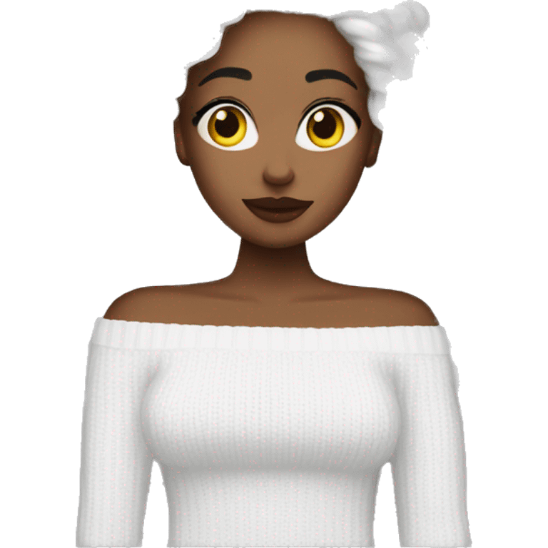 A white off-shoulder sweater emoji