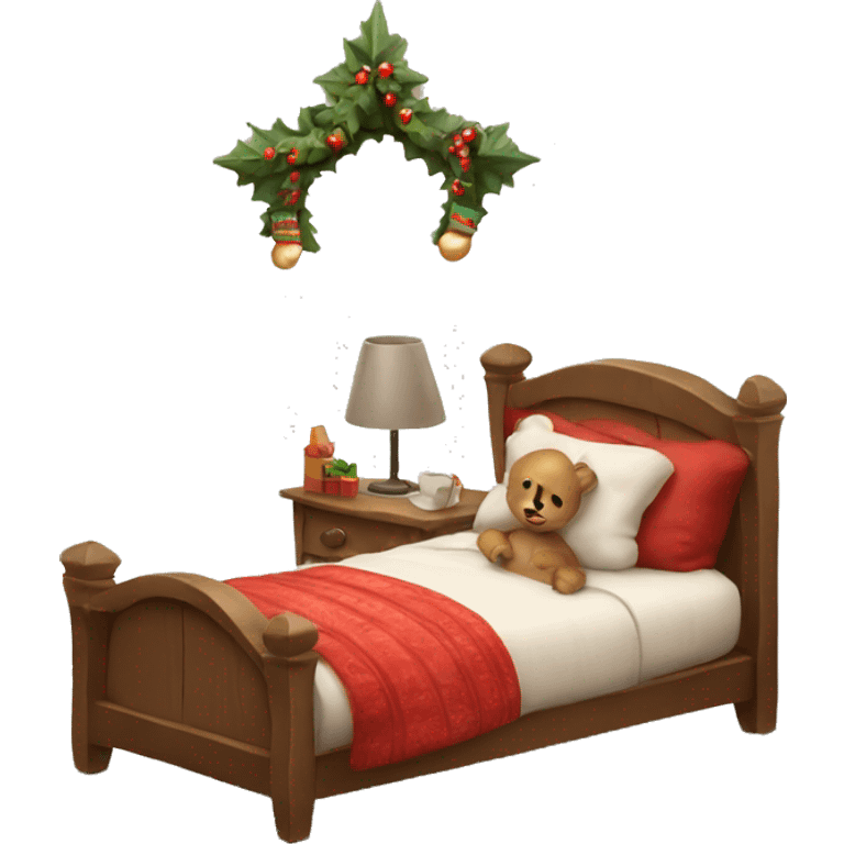 cozy christmas bed  emoji