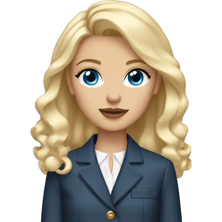 blonde girl blue eyes with chanel blazer emoji