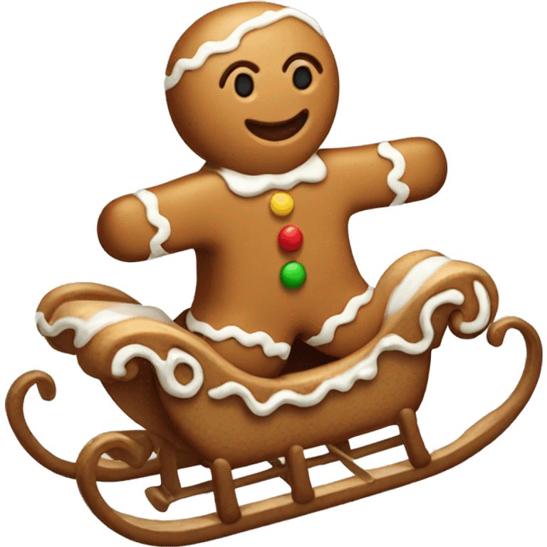 Gingerbread man on a sleight  emoji