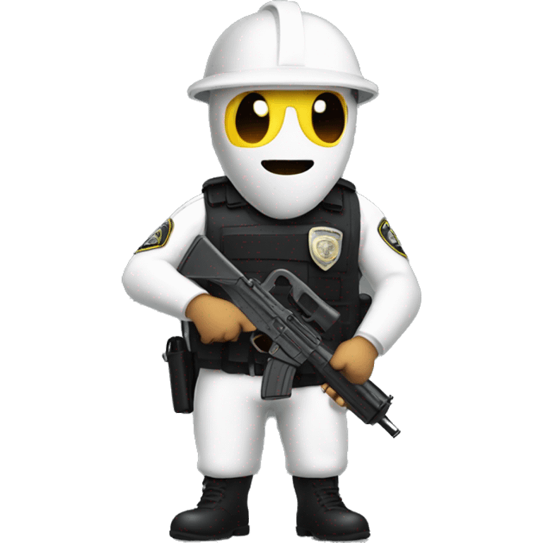 Garlic with a swat cop helmet holding a gun emoji