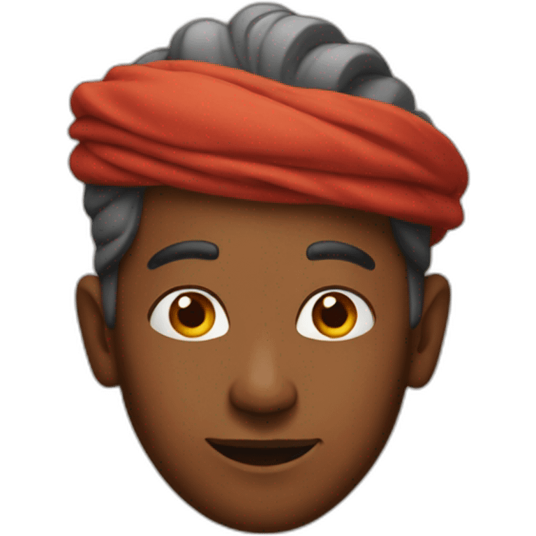 A genie with a red skin color. emoji