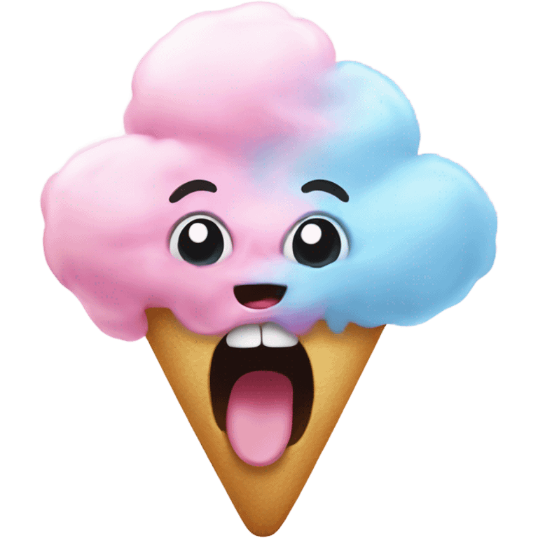 Cotton candy screaming emoji