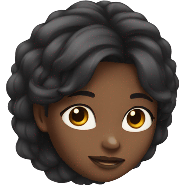 black girl with long hair emoji