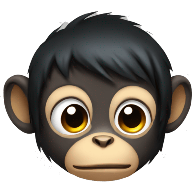 Emo monkey with black hair and a lip piercing  emoji