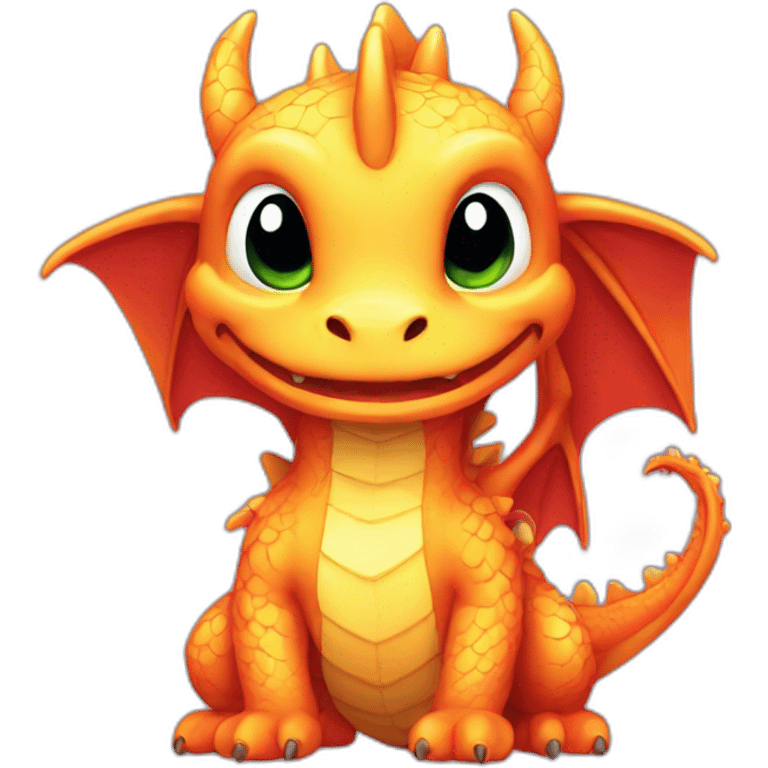 dragon cute pixel style emoji