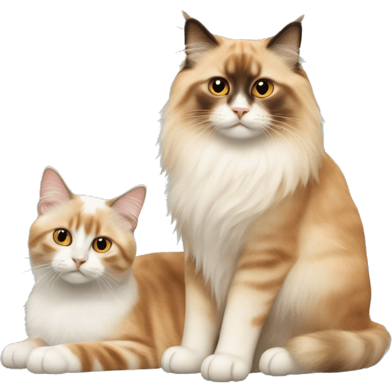 birman cat and an orange Norwegian forest cat emoji