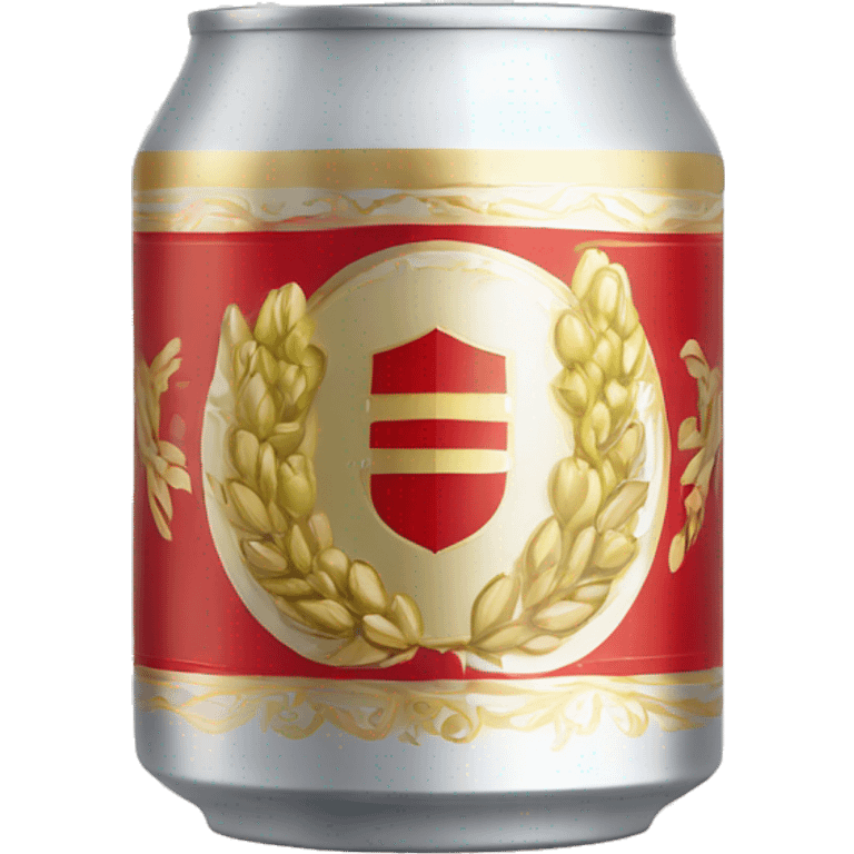 A can of beer labeled ‘Lite,’ featuring a fine Pilsner logo with gold wheat and hops decoration on a white background, and a red circular crest with intricate golden details at the center. emoji