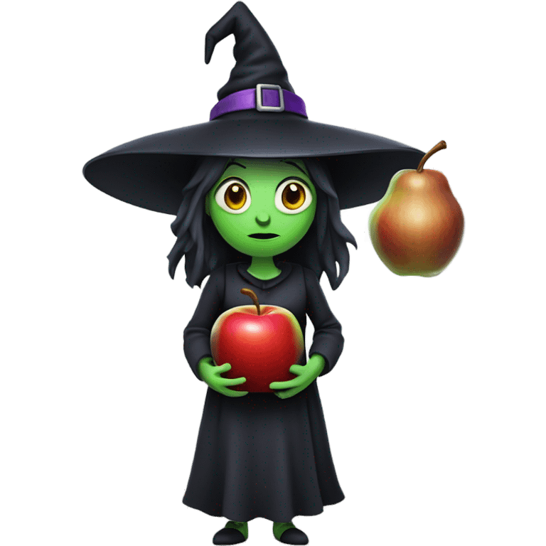 witch in Kitchen and apple poison emoji