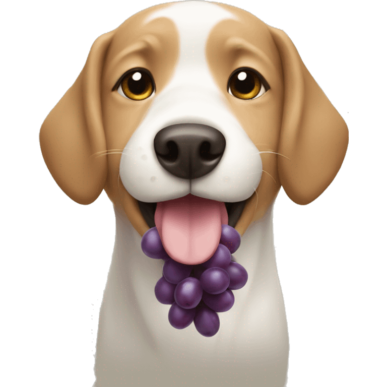 Dog with grapes emoji