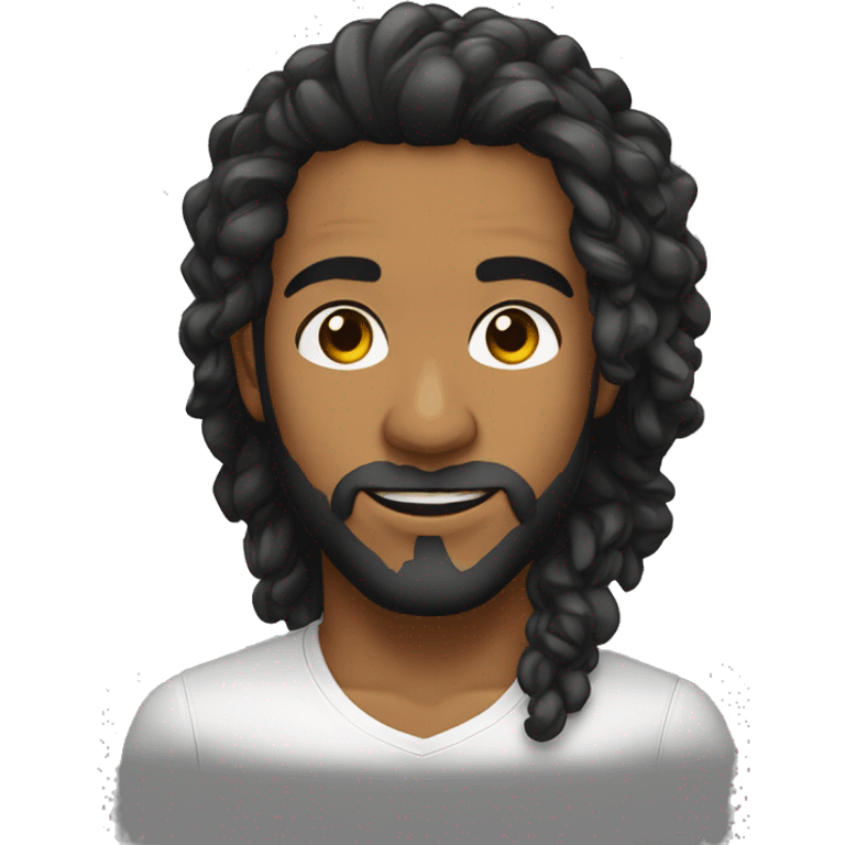 Capoeira homem moreno de cabelo preto emoji