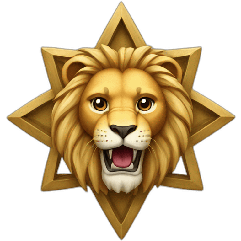 arms lion head inside a Star of David emoji