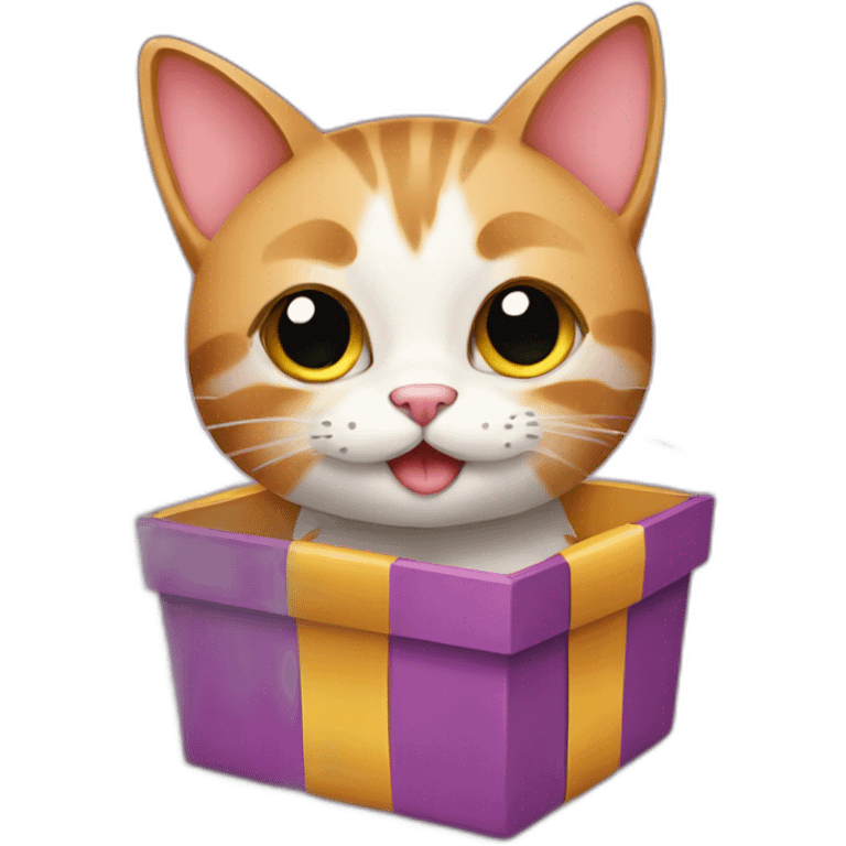 cat in gift box emoji