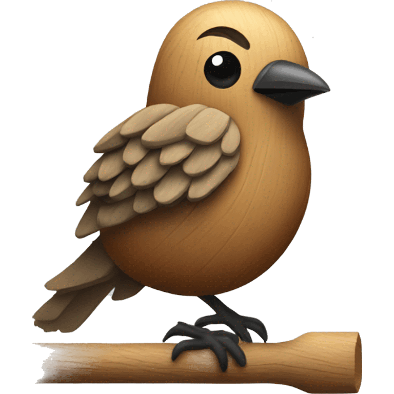 Wooden bird with nails emoji