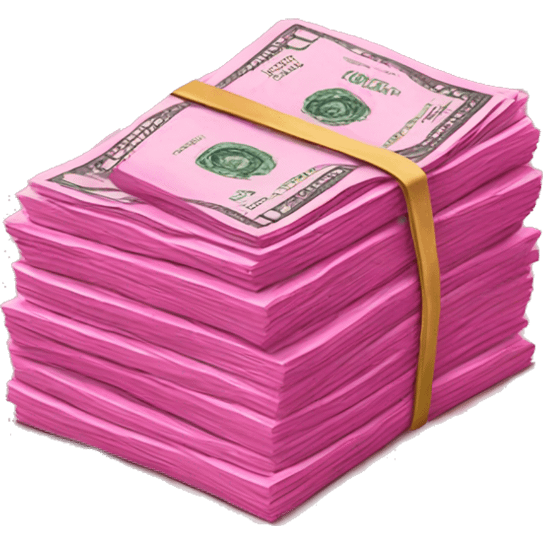 Stack of pink money emoji