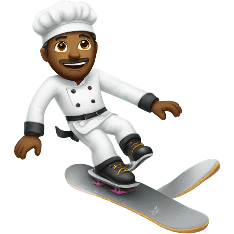 A chef Snowboarding  emoji