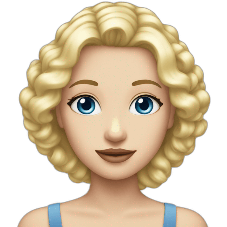 Queen Heart blond blue eyes emoji