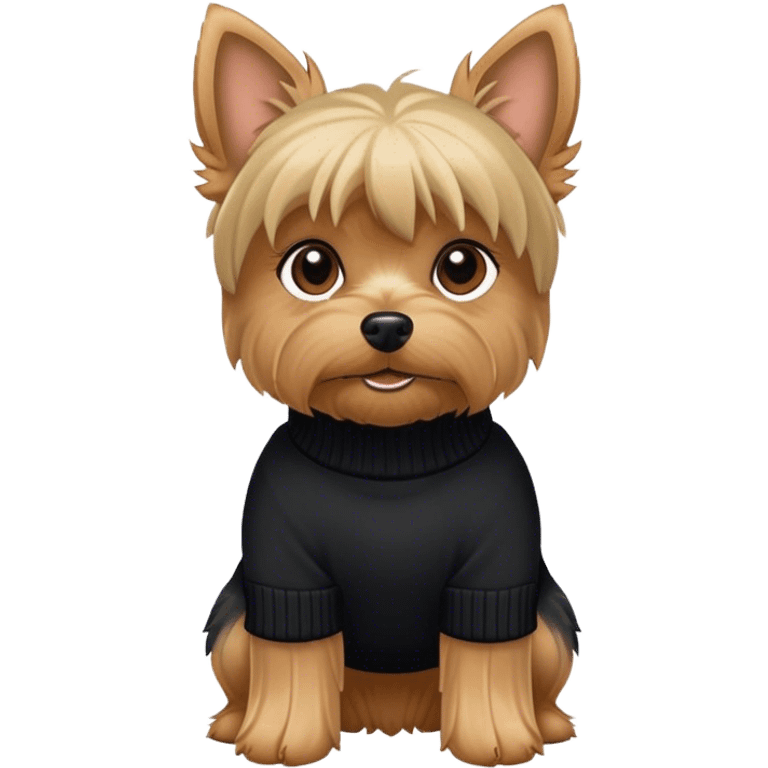 Yorkshire terrier in black turtleneck sweater emoji