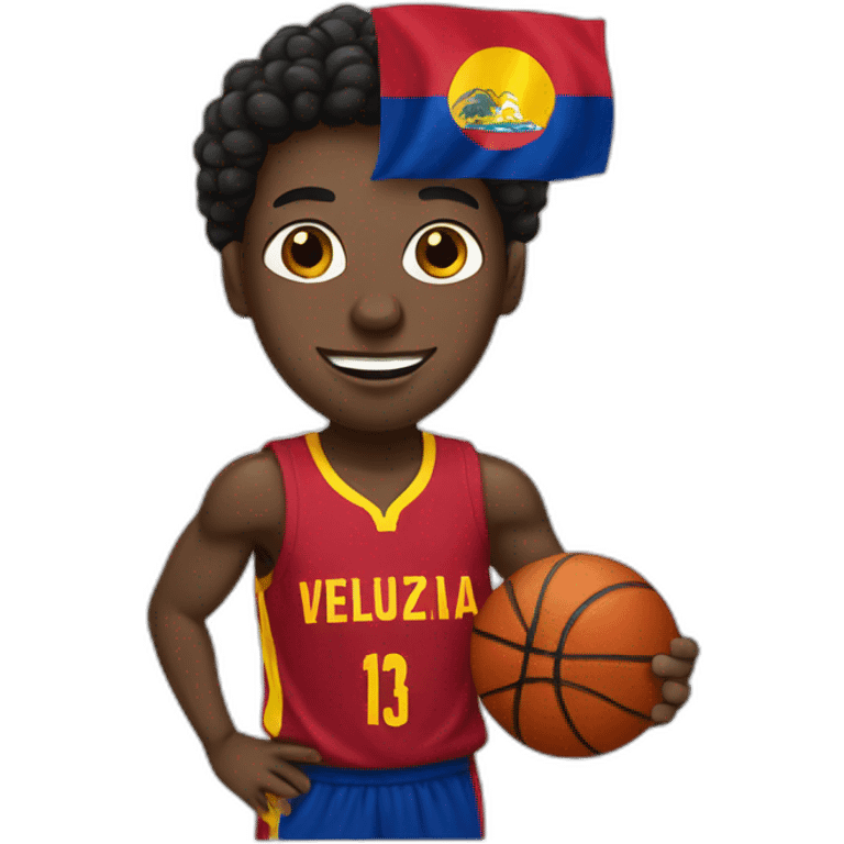 black basketball player with venezuelan flag emoji