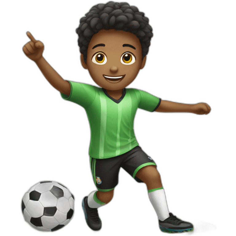 A BOY PLAYING SOCCER  emoji