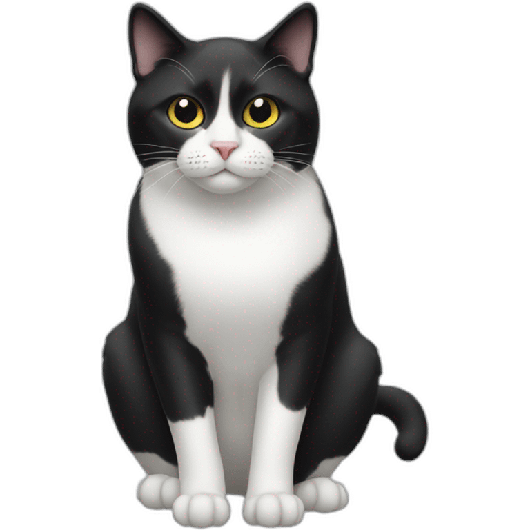 Tuxedo cat with black dot above nose emoji