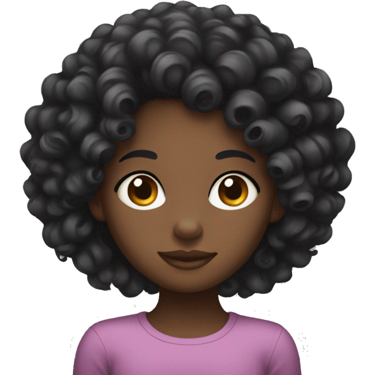 Curly hair black girl  emoji