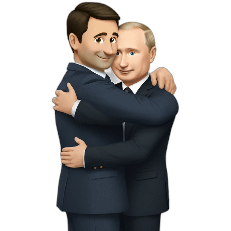 putin hugs zelensky emoji