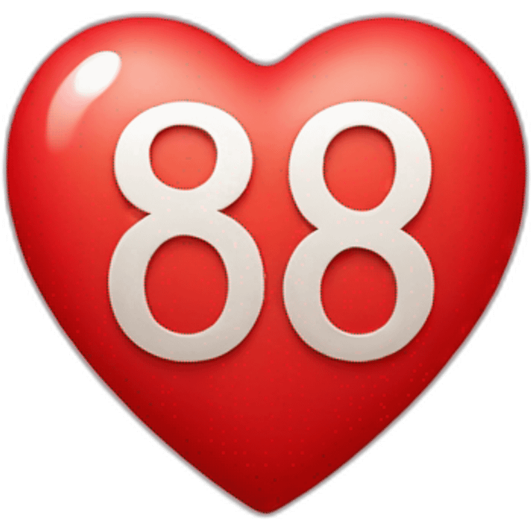 Red heart with the number 85 emoji