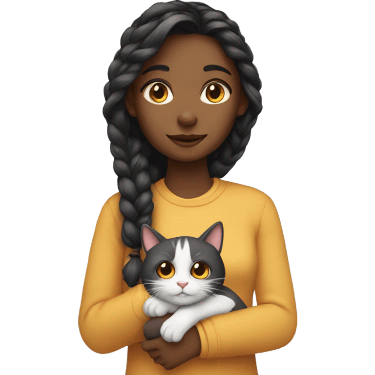 Girl with cat emoji