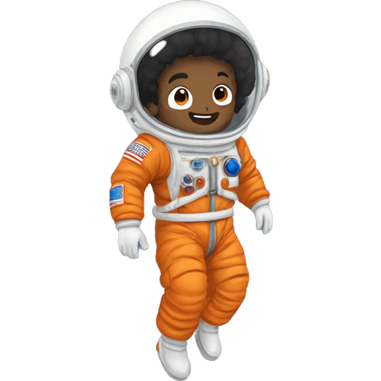 astronaut floating with goku face emoji