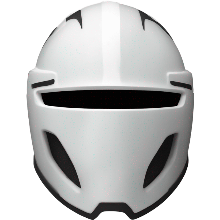 Full-face armet helmet white inlays looking forward emoji