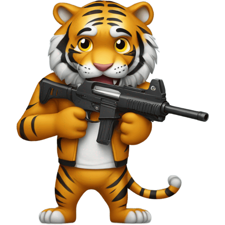 Tiger holding a gun emoji