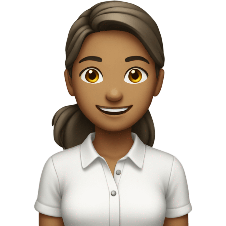 smiling girl in white shirt emoji