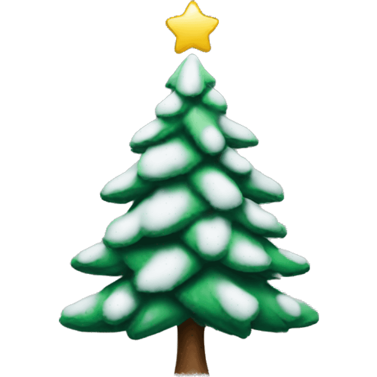 Christmas tree with snow emoji