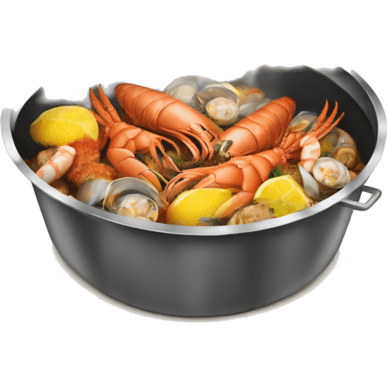 seafood boil with seasoning emoji