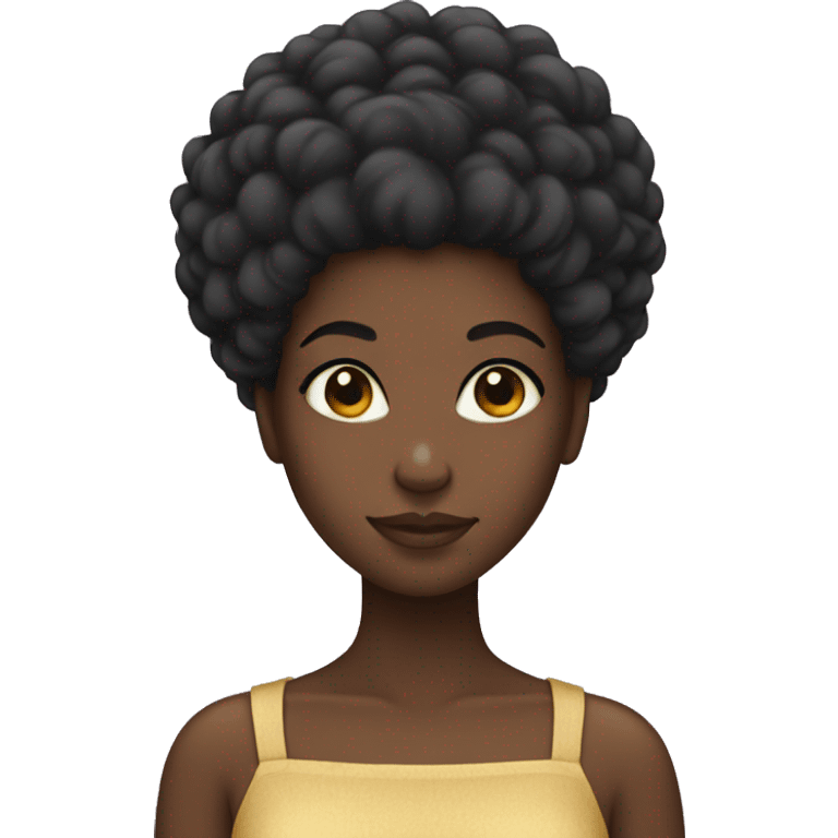 black girl with afro puff emoji